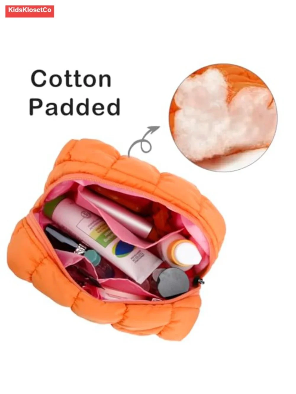 Quilted Cotton Makeup Bag Toiletry Pouch Travel Organizer Zipper Case